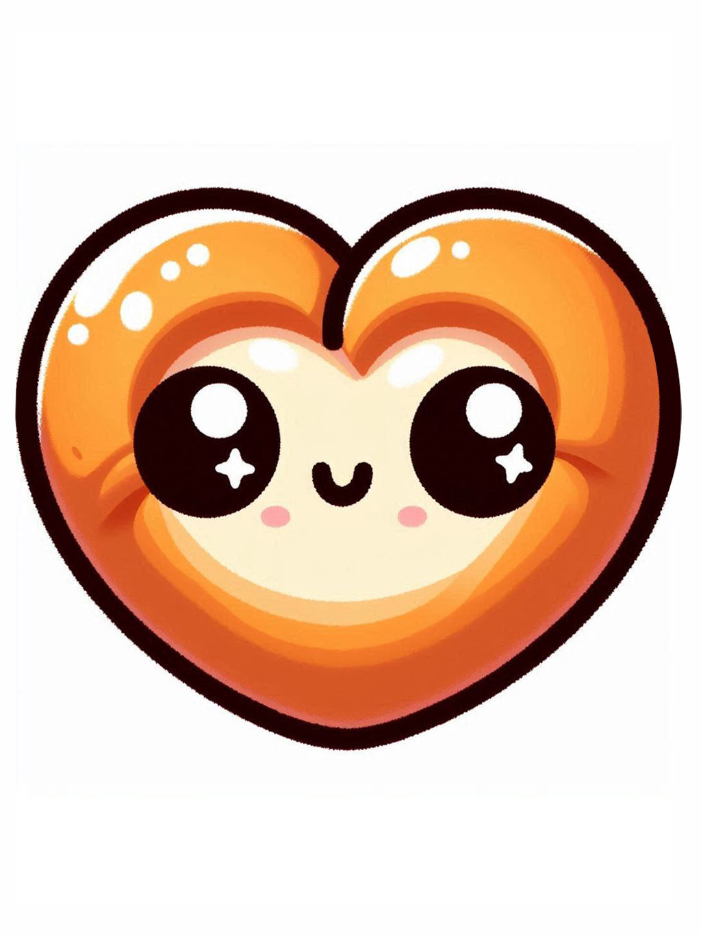 thanksgiving love drawing ideas featuring a heart-shaped dinner roll with a cute face and big eyes